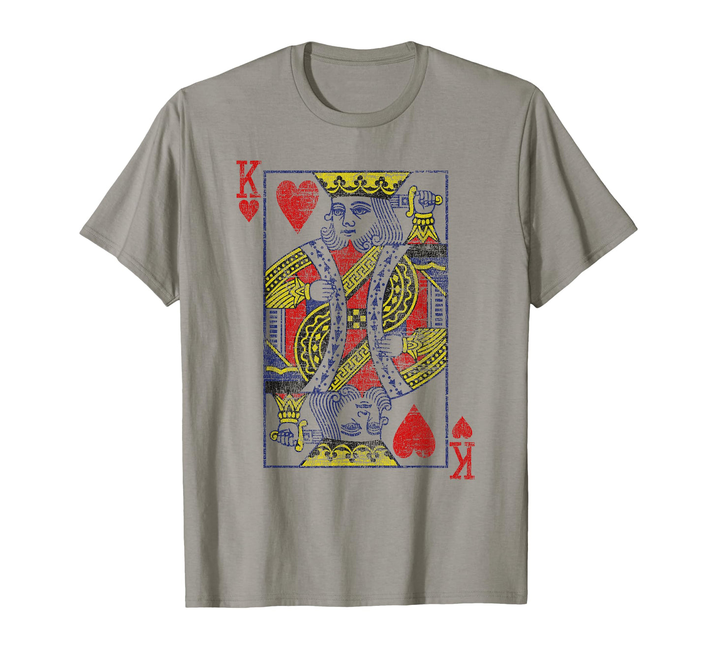 King of Hearts Playing Card Costume Poker Distressed T-Shirt