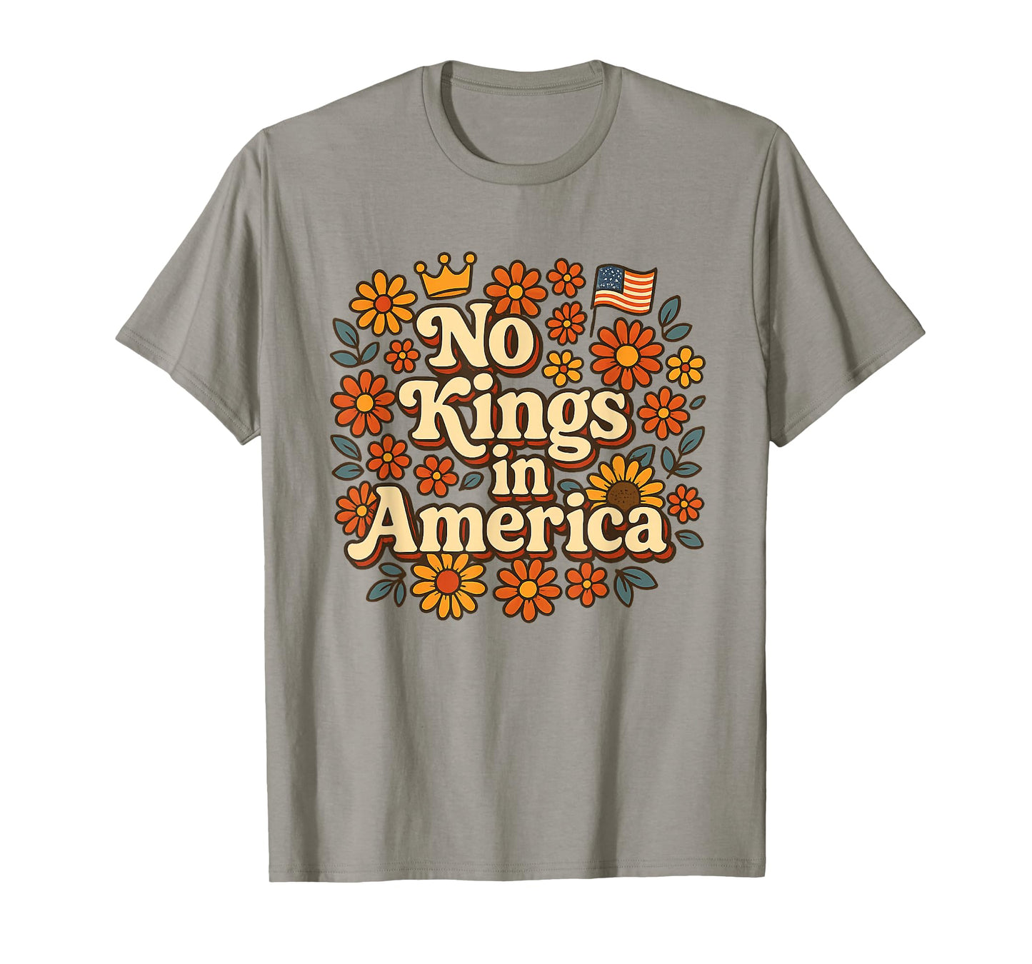No Kings in America Floral No Kings T-Shirt
