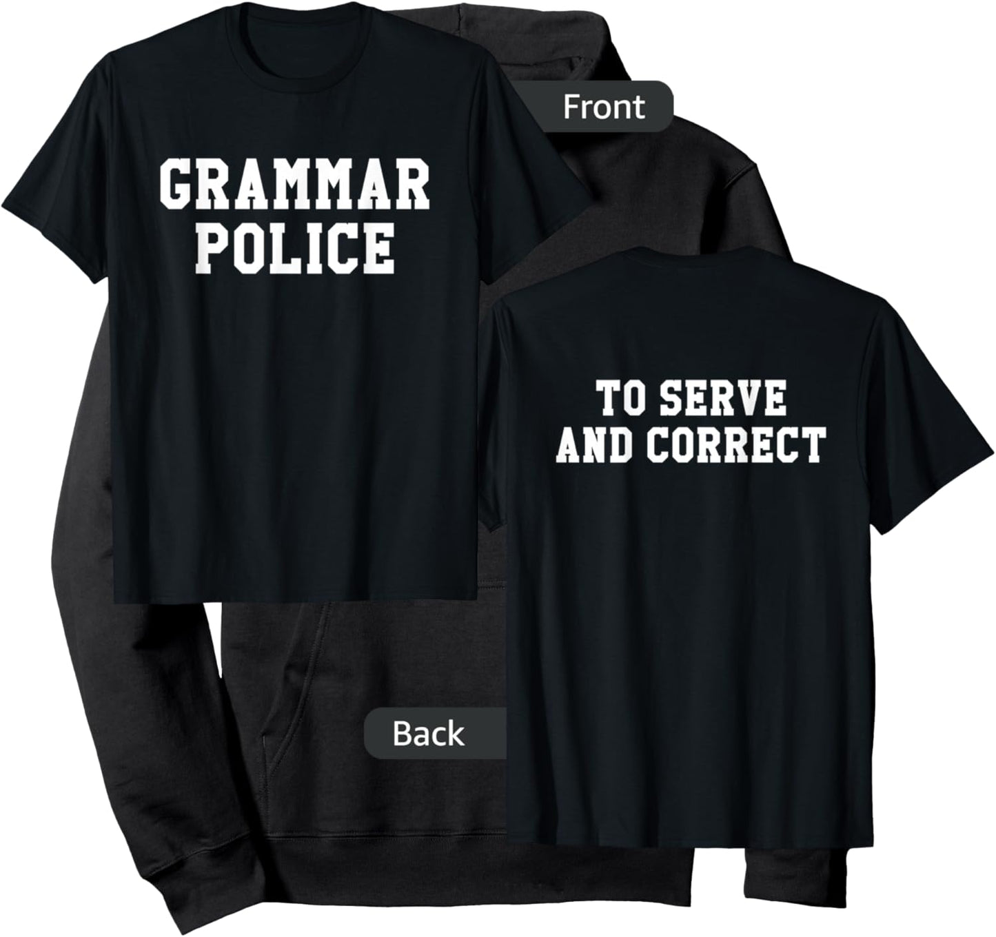 Grammar Police Serve and Correct Teacher Halloween Costume Women Hoodie - Hoodie | Black