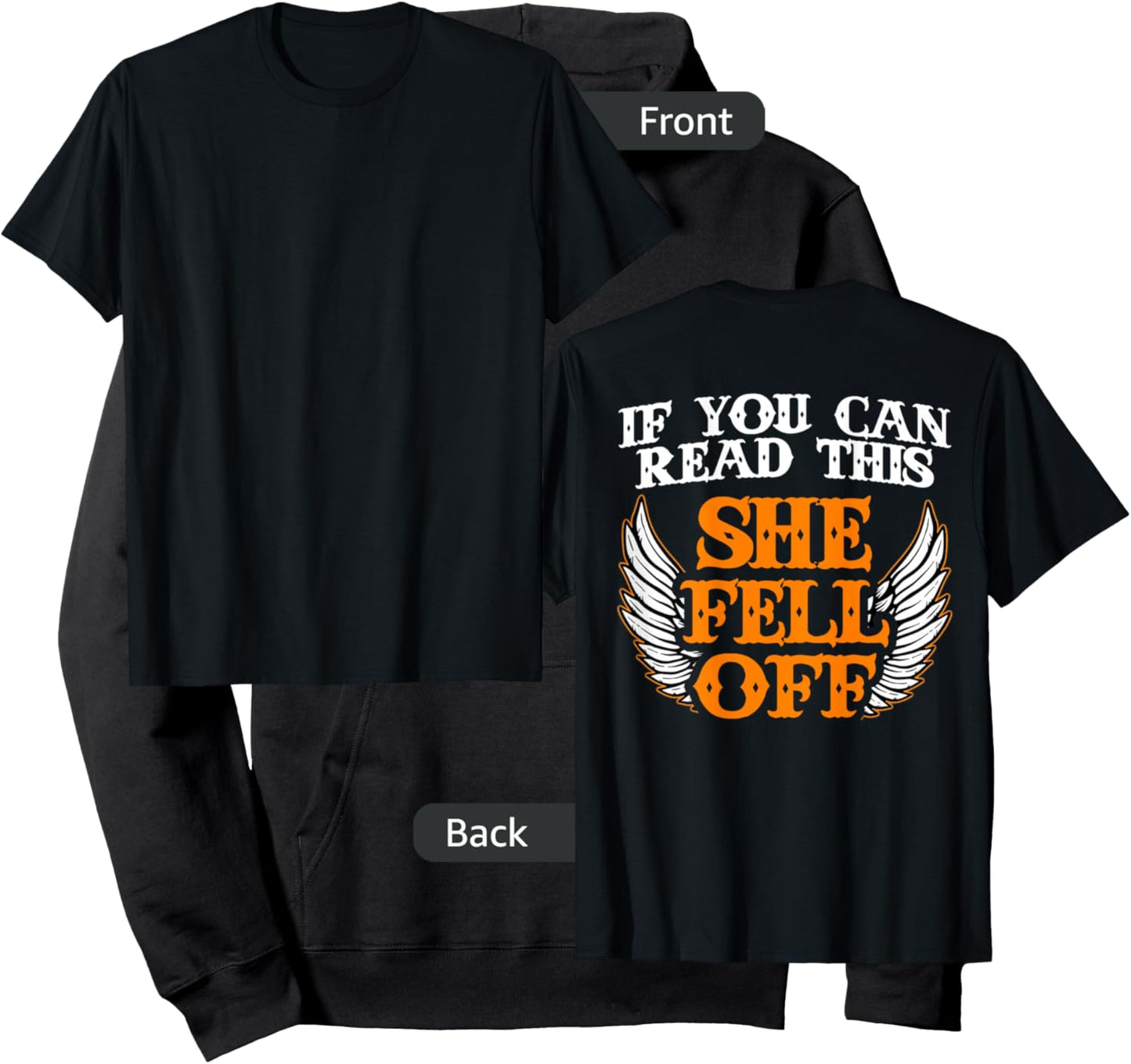 If You Can Read This She Fell Off Biker - Motorcycle Riders Hoodie - Hoodie | Black