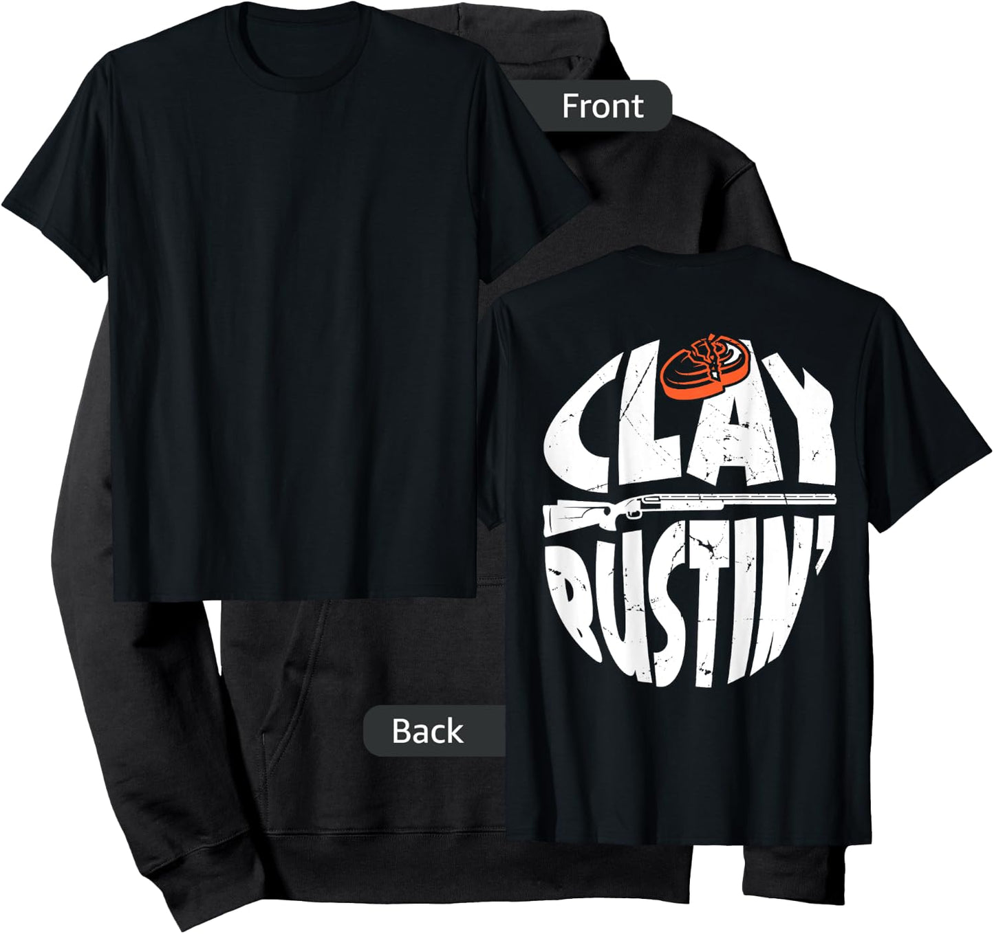 Trap Shooting Costume Gun Stuff Clay Bustin´ BACK PRINT Hoodie - Hoodie | Black