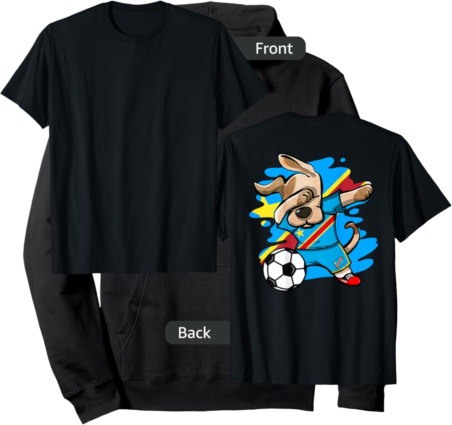 Dabbing Dog DR Congo Soccer Fans Jersey Congolese Football Hoodie - Hoodie | Black