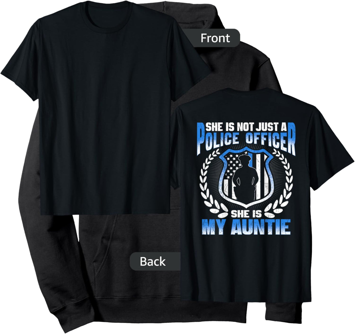 My Auntie Is A Police Officer - Proud Police Nephew Niece Hoodie - Hoodie | Black