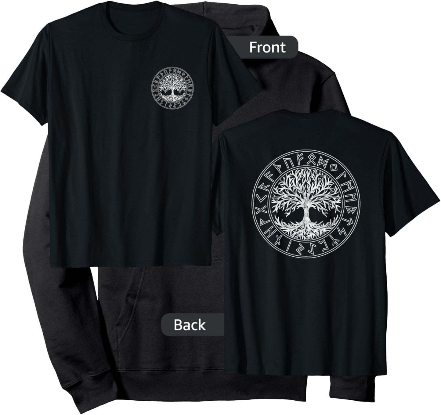 Tree of Life, Rune Circle, Celtic Tree of Life, Viking Hoodie - Hoodie | Black
