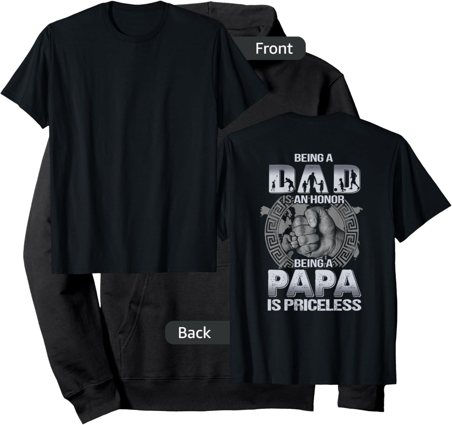 Being a dad is an honor being a papa is priceless ON BACK Hoodie - Hoodie | Black