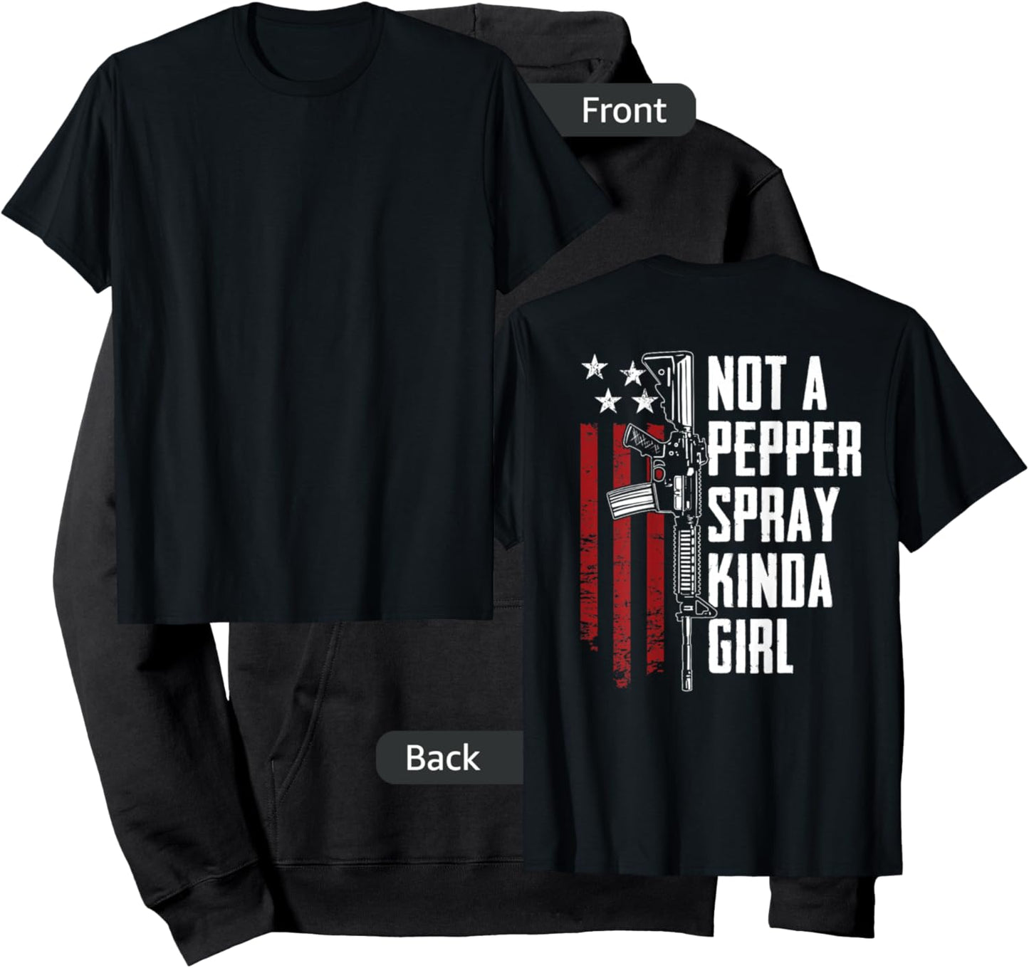 Not A Pepper Spray Kinda Girl Women 2nd Amendment - ON BACK Hoodie - Hoodie | Black