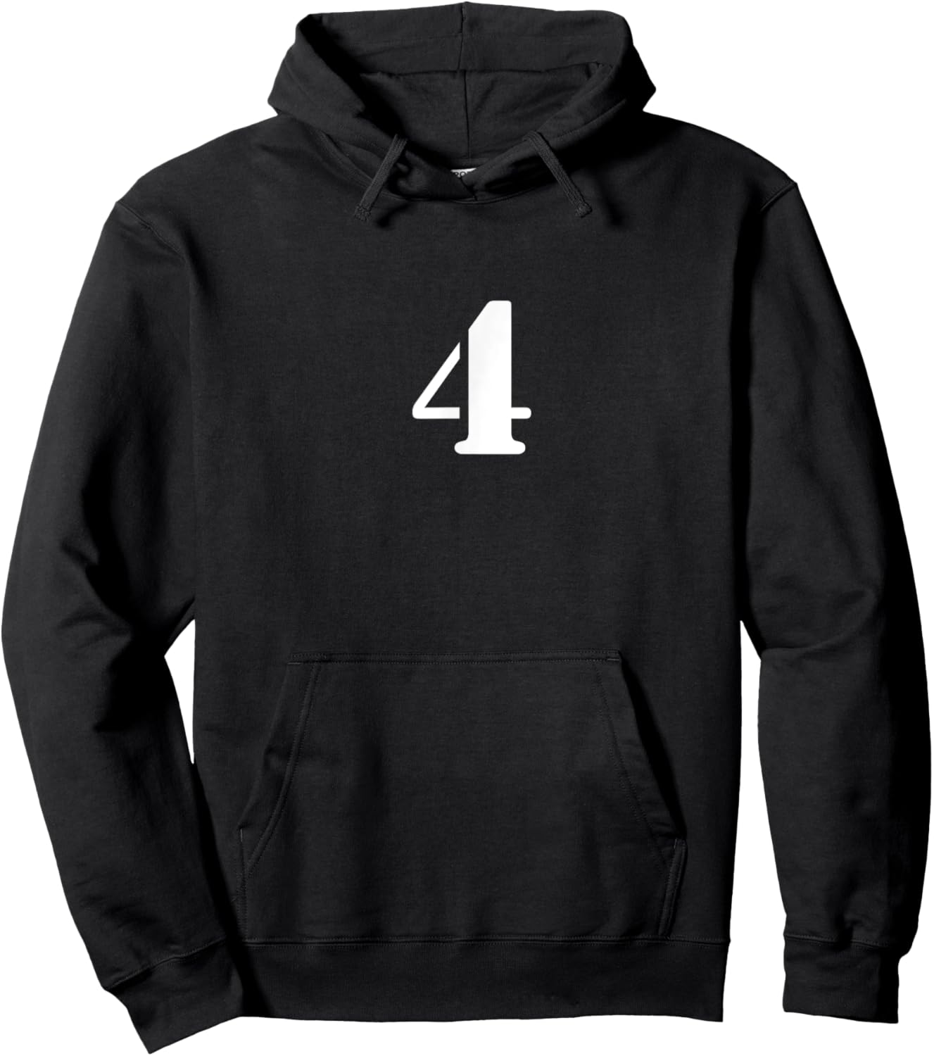 Four Number 4 Numbered Hoodie - Hoodie | Black