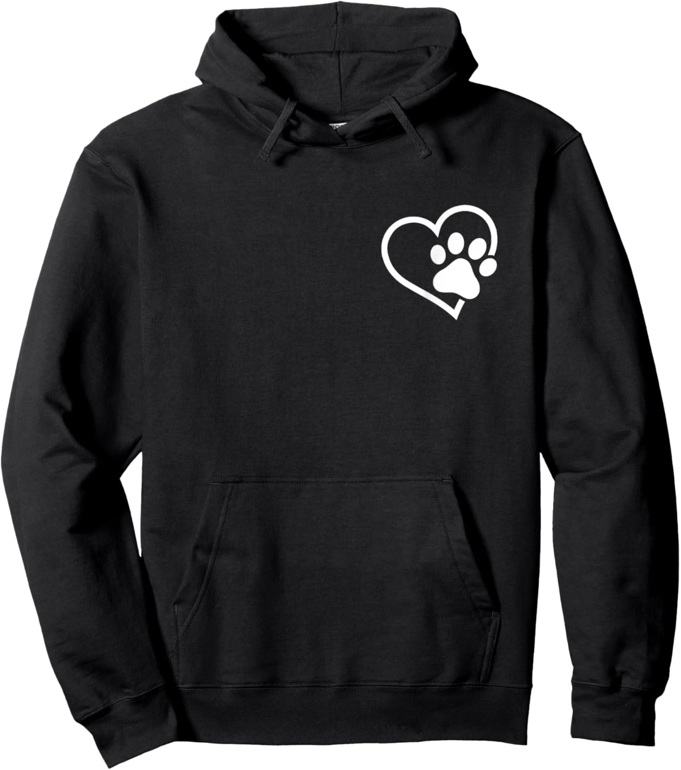 Heart with Paw For Cat or Dog Lovers Women Girls Kids Hoodie - Hoodie | Black