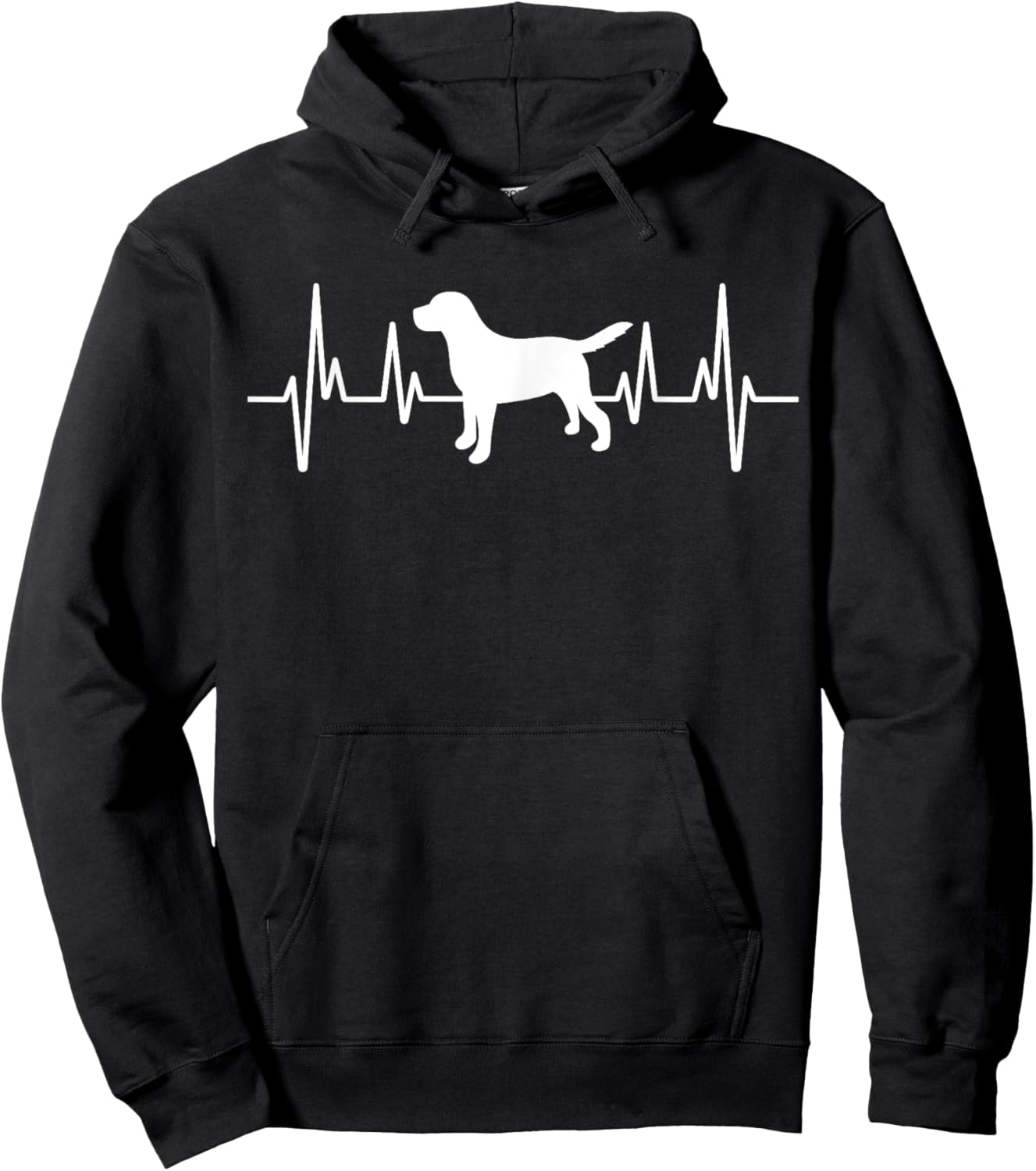 Black Yellow Chocolate Lab Heartbeat Valentine's Labrador Hoodie - Hoodie | Black
