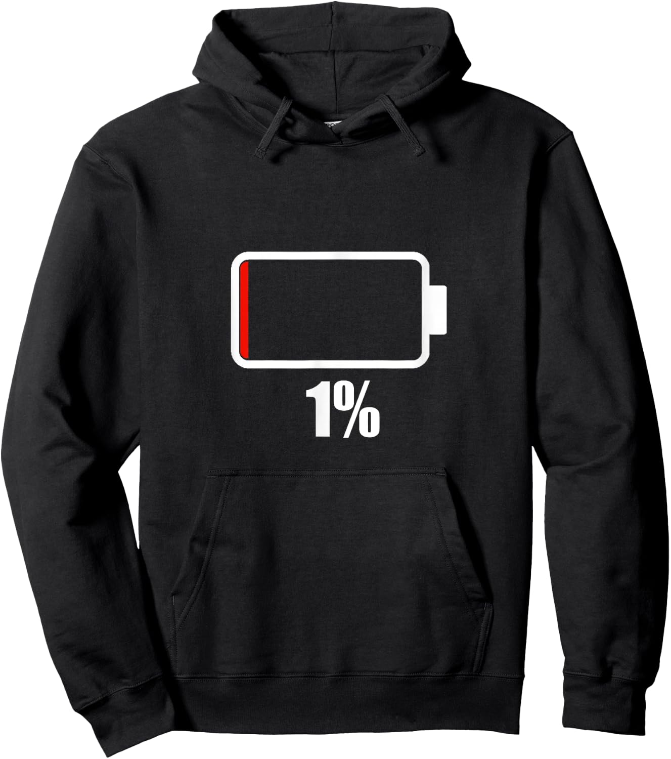 Battery charging 1% shirt Battery Dead shirt battery low Hoodie - Hoodie | Black