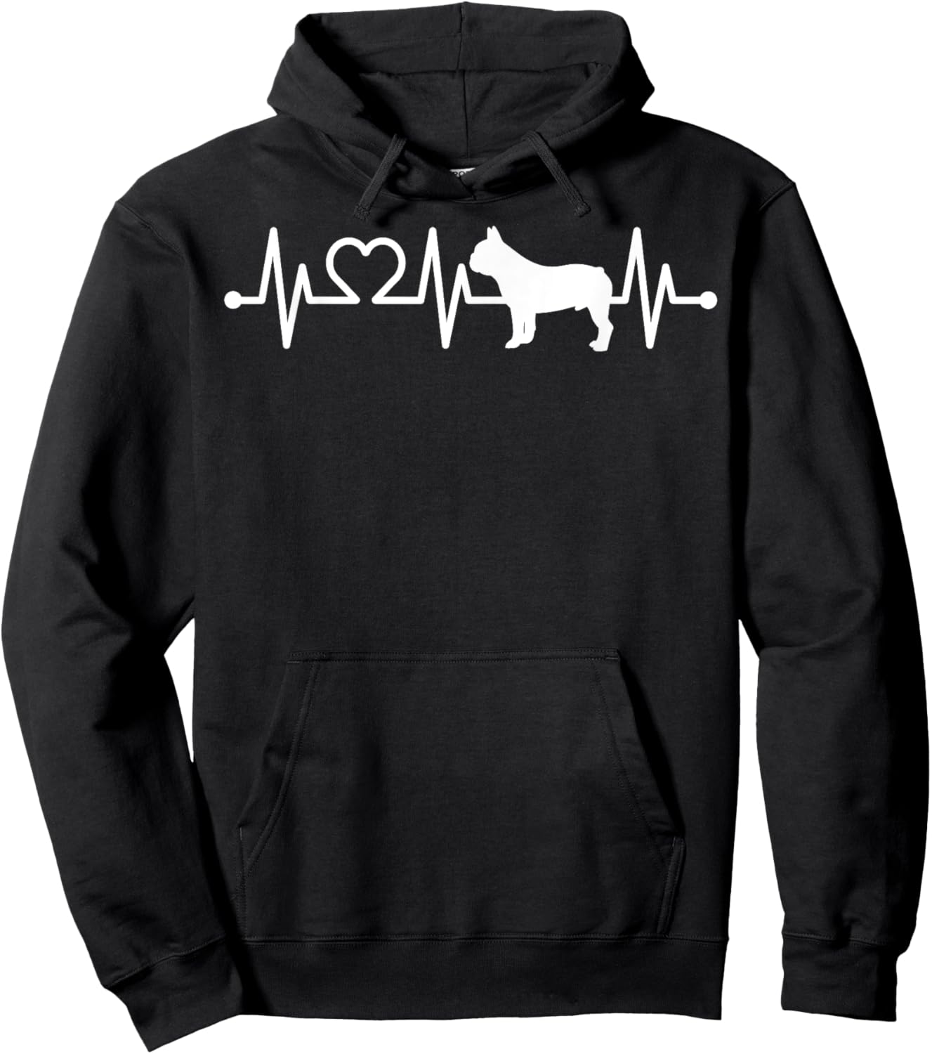 Heartbeat French bulldog Pulse ECG Bouledogue Hoodie - Hoodie | Black