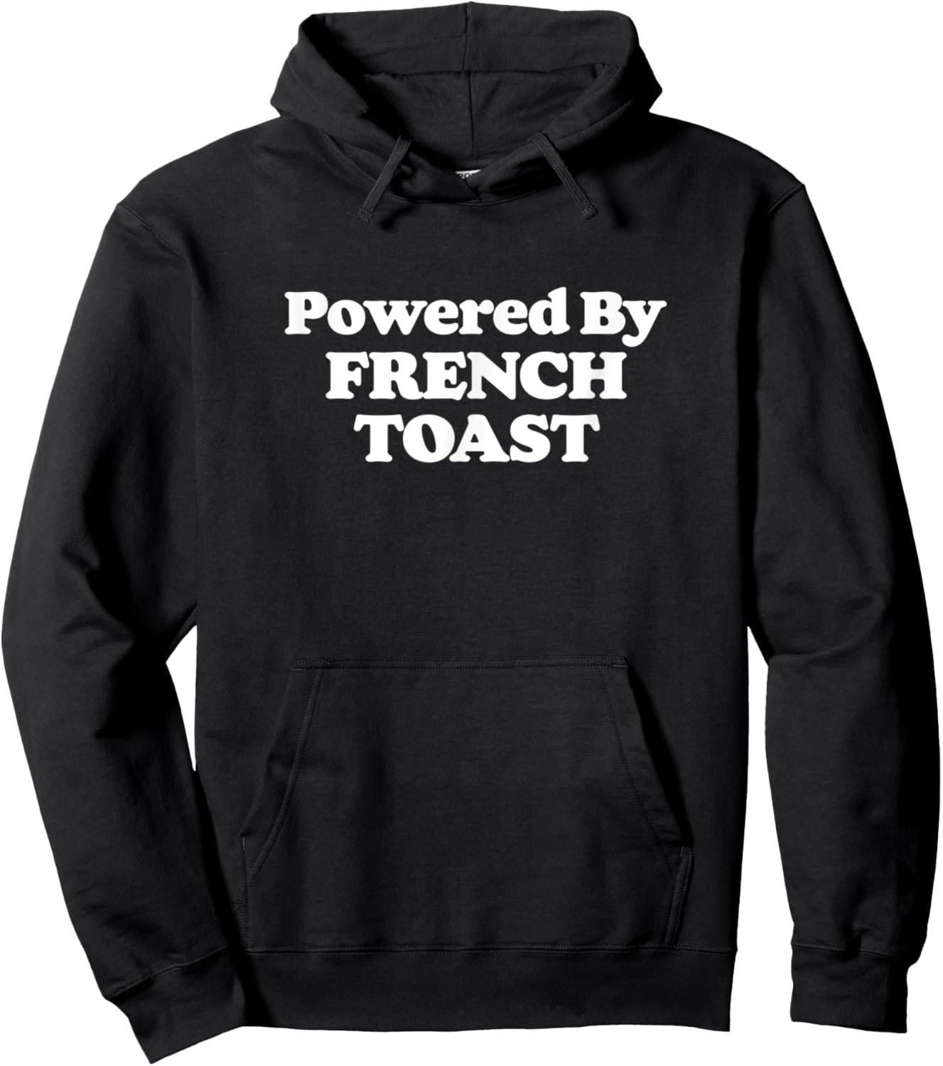 Powered by French Toast! Funny Breakfast Food Foodie Retro Hoodie - Hoodie | Black
