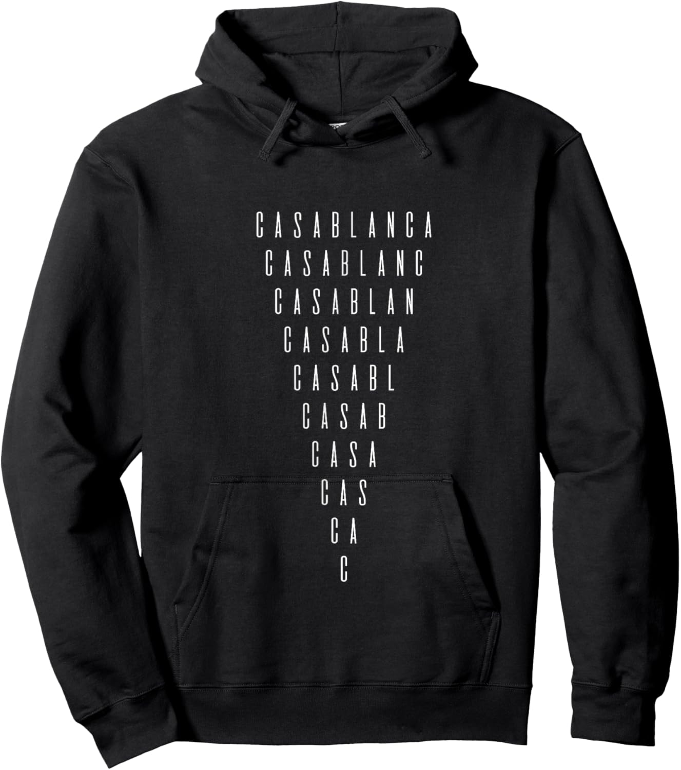 Casablanca Inverted Triangle Word Art - Morocco Souvenir Hoodie - Hoodie | Black