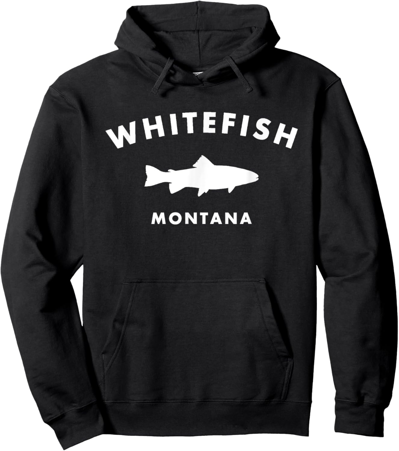 Whitefish Montana Trout - Big Sky Country Fly Fishing Hoodie - Hoodie | Black