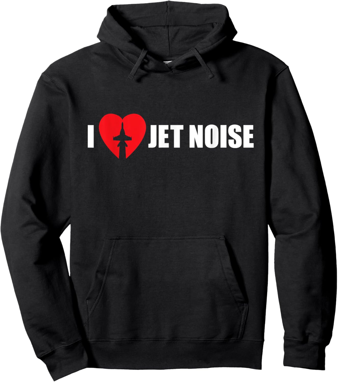 I Love Jet Noise Aviation Enthusiast Aircraft Heart Design Hoodie - Hoodie | Black
