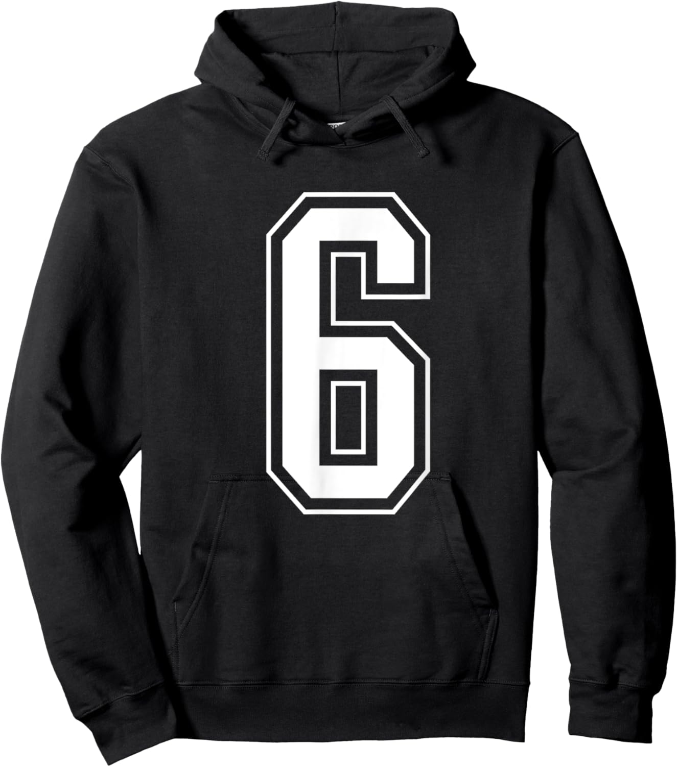 Varsity Jersey Number 6 Hoodie - Hoodie | Black