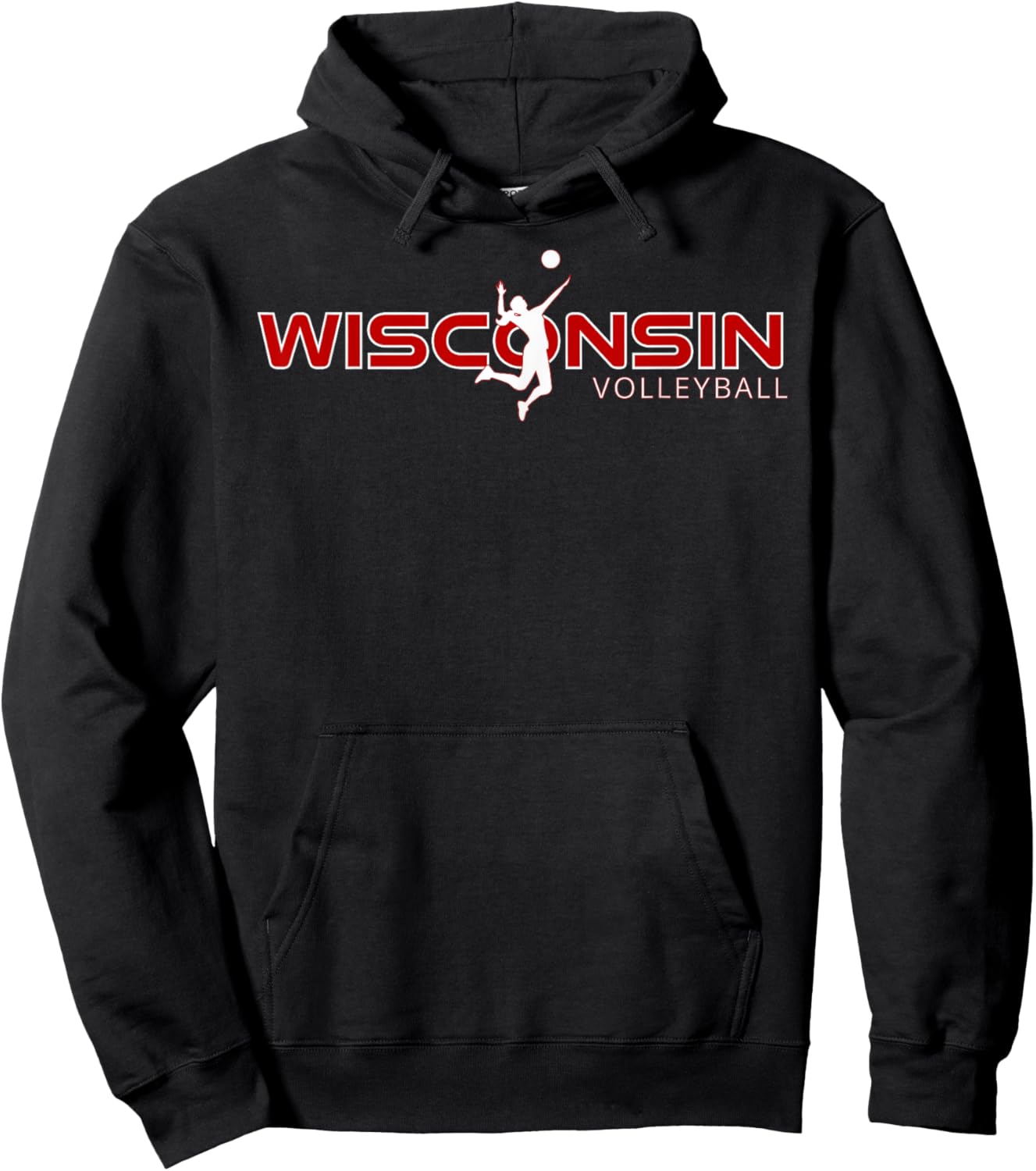 WI Court Game The Badger State Souvenir Wisconsin Volleyball Hoodie - Hoodie | Black