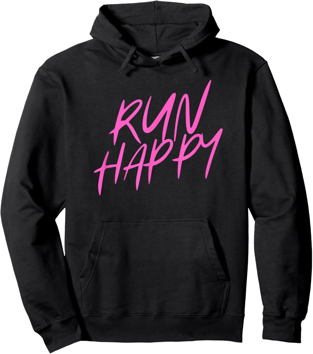Pink Run Happy for Runners Hoodie - Hoodie | Black