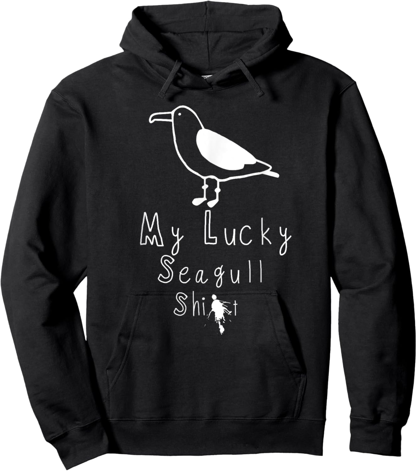 My Lucky seagull graphic Funny Poop Hoodie - Hoodie | Black