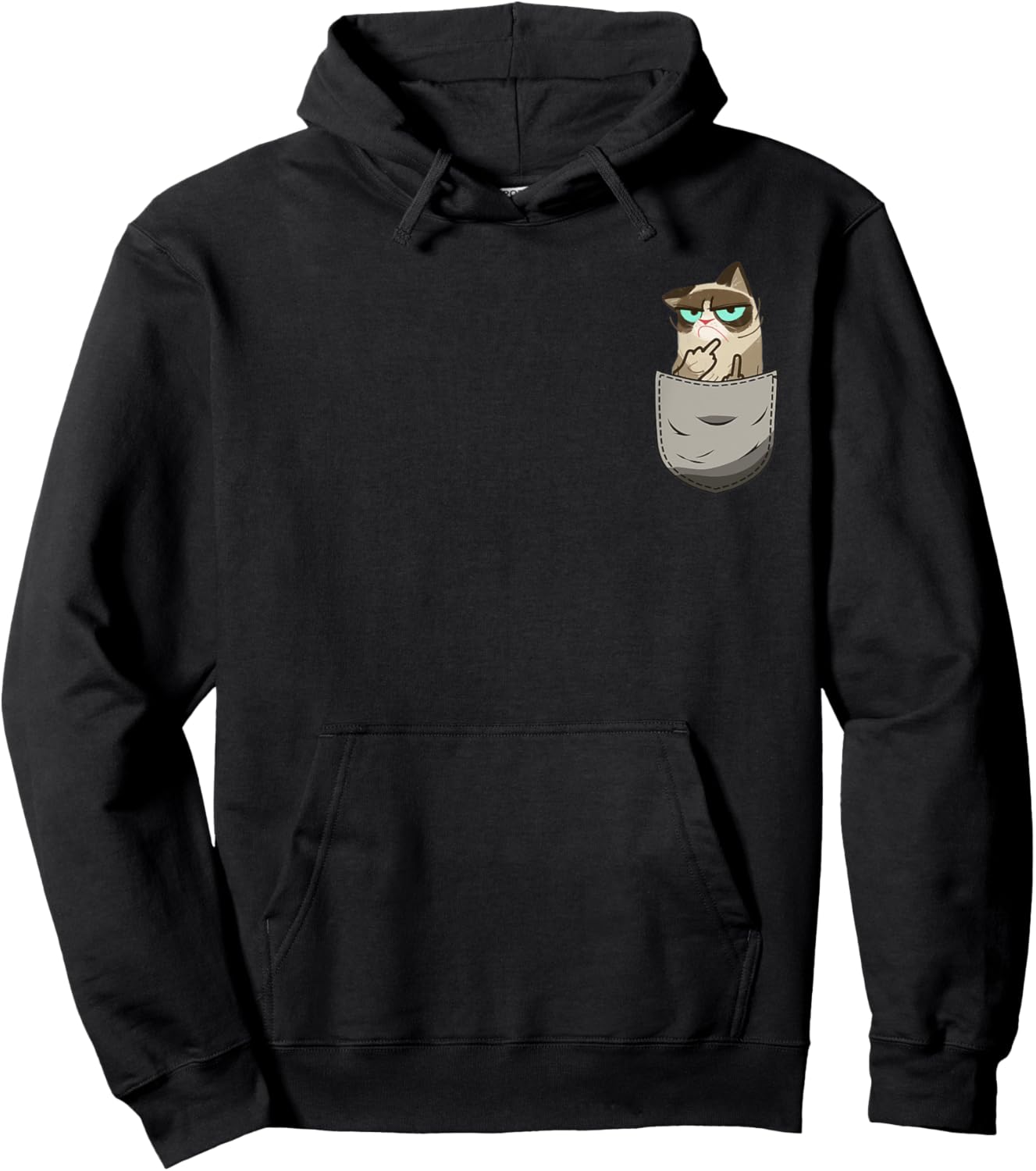 Cat Flipping Off Funny Animal Meme Sarcastic Kitten Owner Women Hoodie - Hoodie | Black