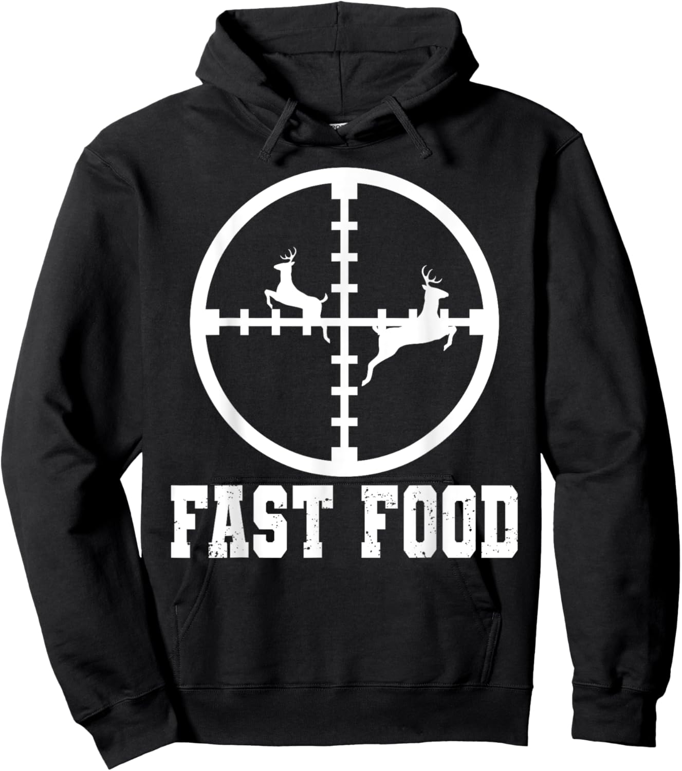 Deer Hunter Funny Fast Food Hunting Gift Hoodie - Hoodie | Black