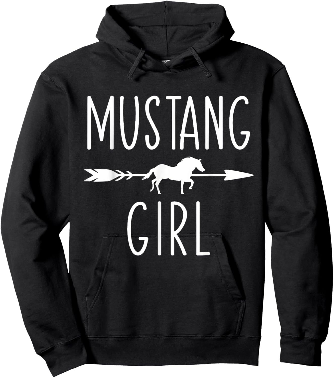 Equestrian Mustang Horse Girl Horses Lover Riding Racing Hoodie - Hoodie | Black