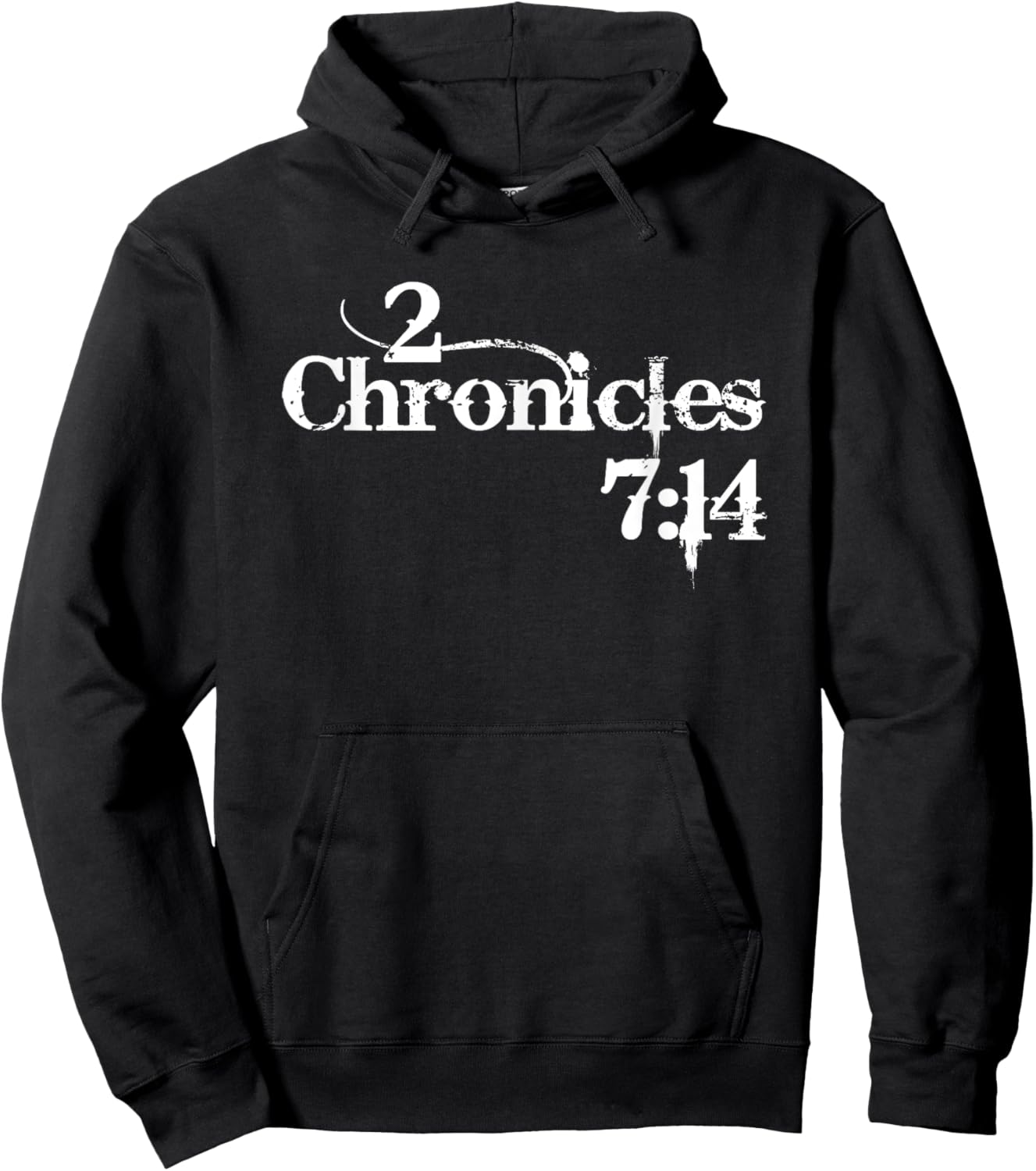 2 Chronicles 7:14 Christian Distressed Design Hoodie - Hoodie | Black