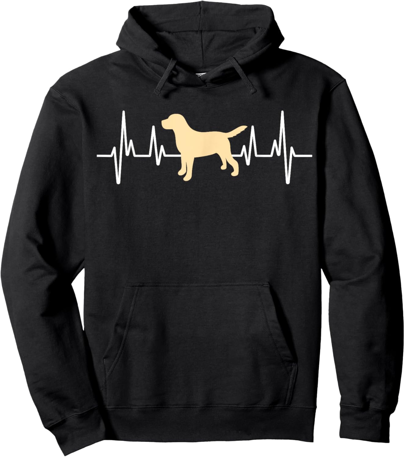 Yellow Lab Heartbeat Valentine's Day Dog Labrador Retriever Hoodie - Hoodie | Black