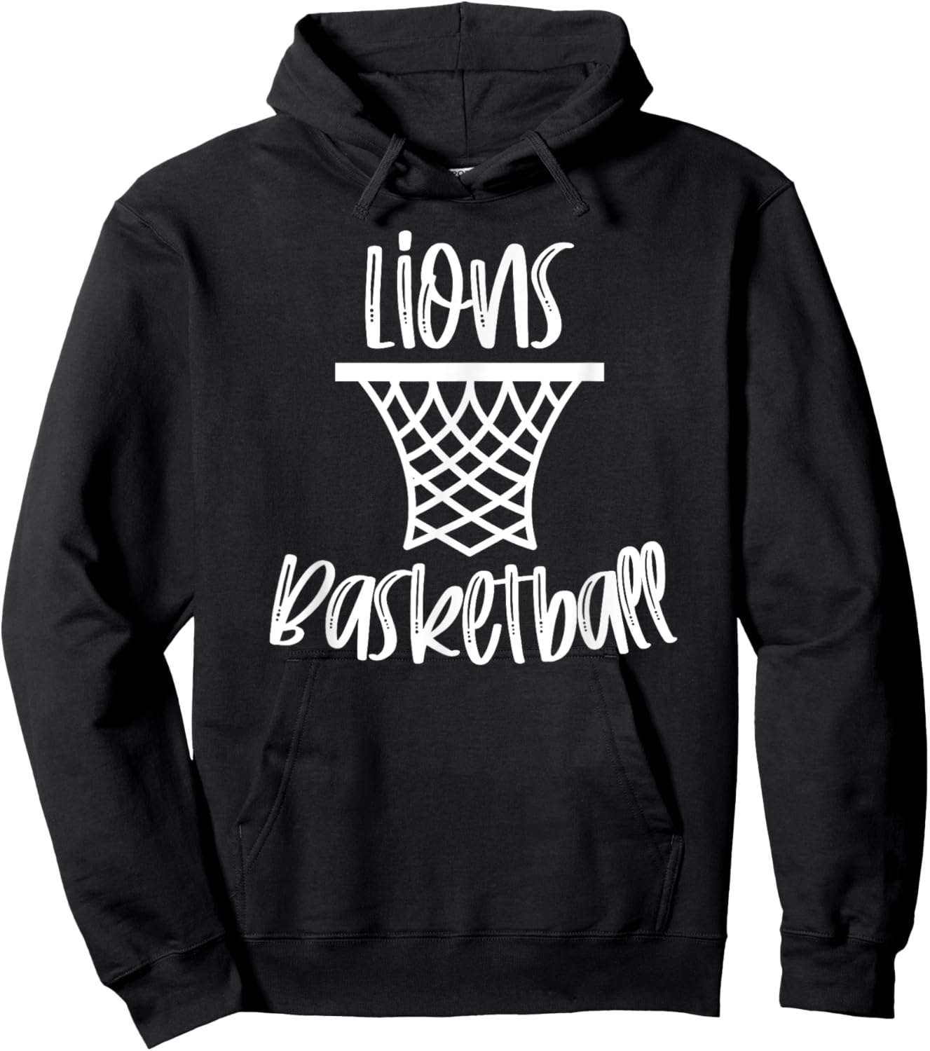 Lions Basketball Team Mascot School Spirit Game Night Hoodie - Hoodie | Black
