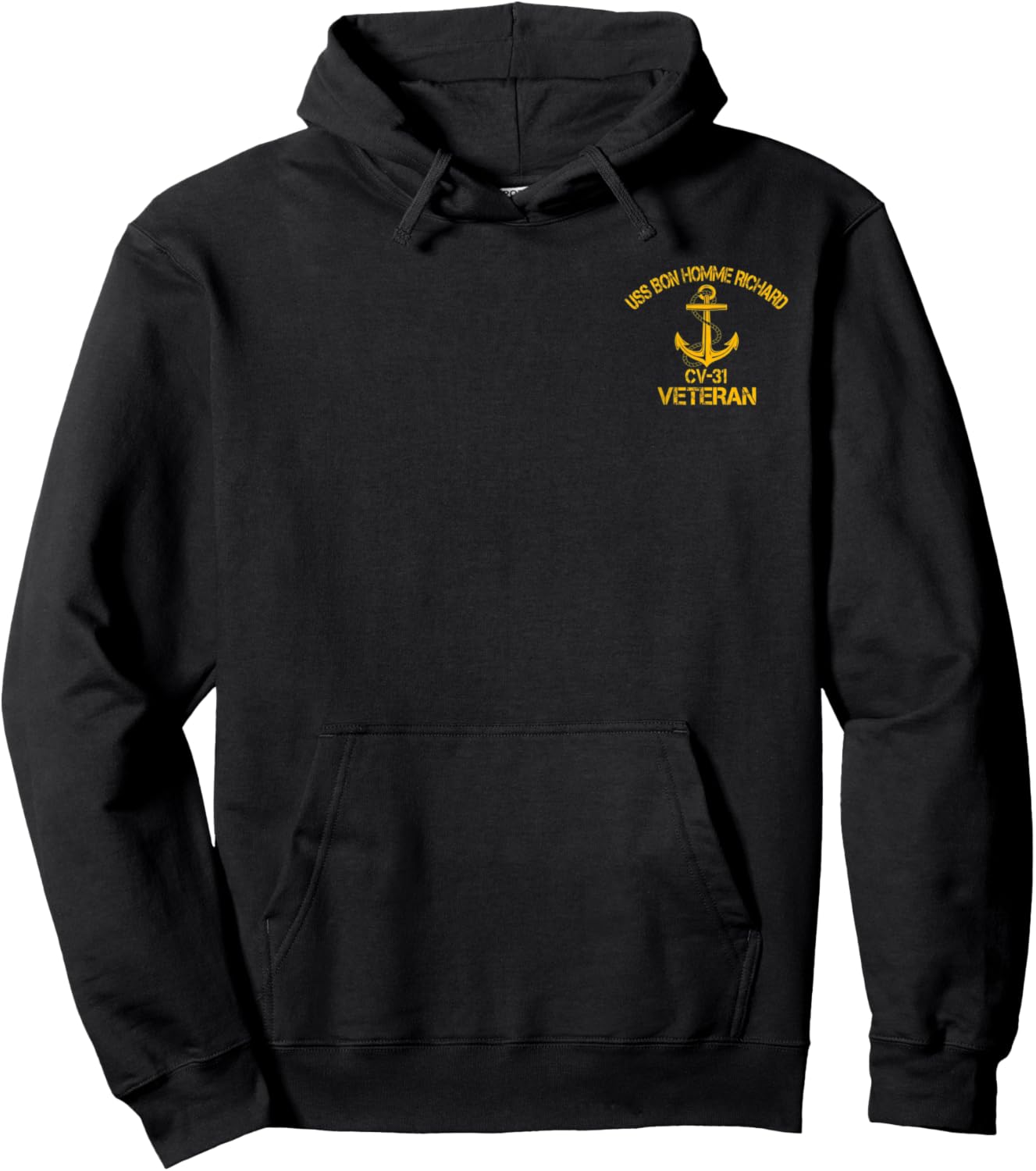 USS Bon Homme Richard CV-31 Aircraft Carrier Veteran Hoodie - Hoodie | Black