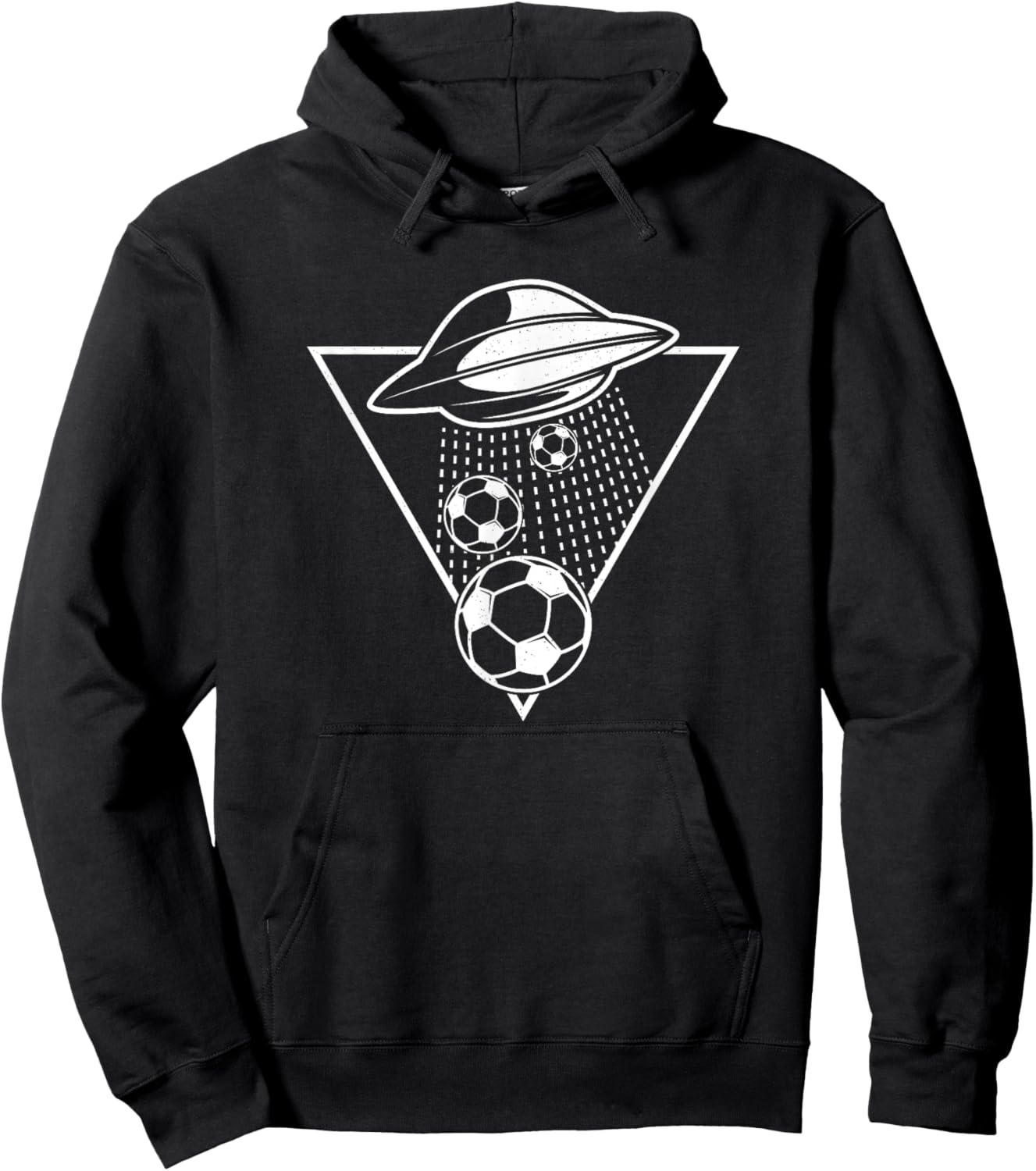 Football UFO Funny Soccer Ball Abduction Hoodie - Hoodie | Black