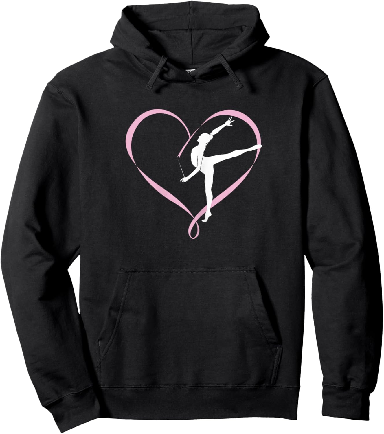Gymnastics Gymnast Heart Ribbon Love Hoodie - Hoodie | Black