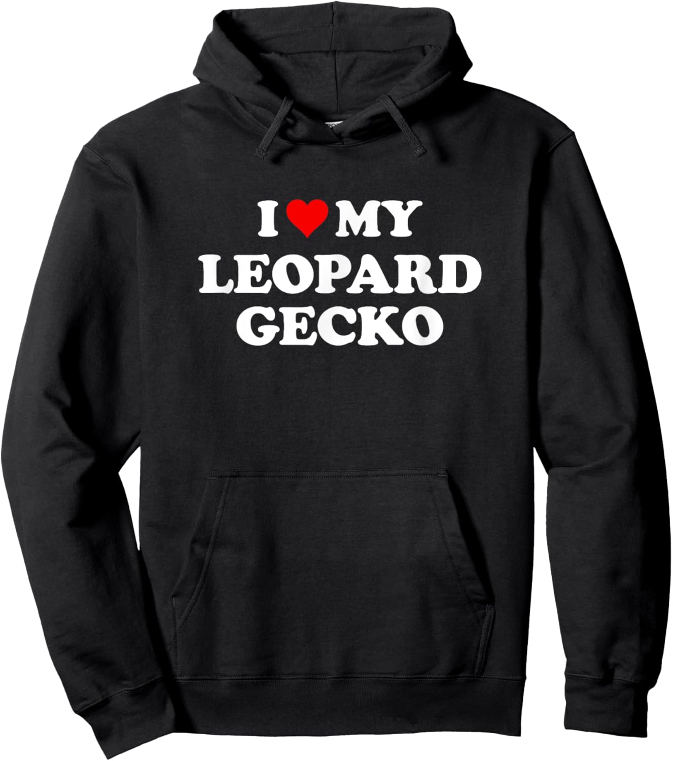 I Love My Leopard Gecko | Funny Reptile Lover Hoodie - Hoodie | Black