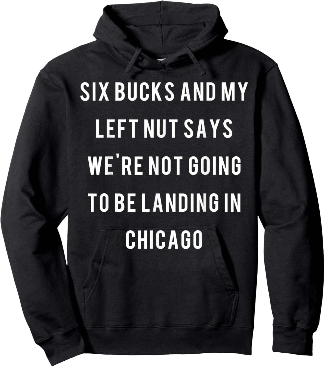 Six bucks and my left nut says we're not going to be landing Hoodie - Hoodie | Black