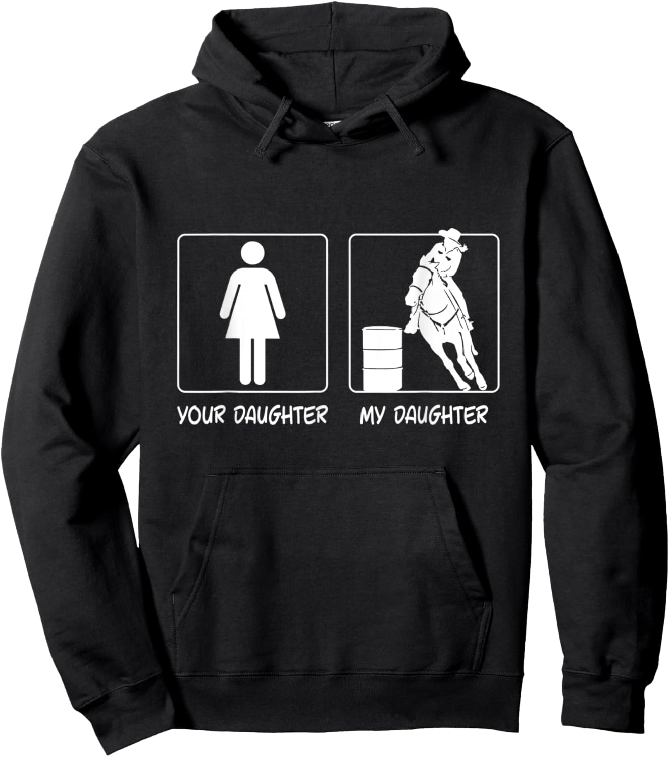 Your Daughter My Daughter Funny Rodeo Mom Barrel Mama Gift Hoodie - Hoodie | Black