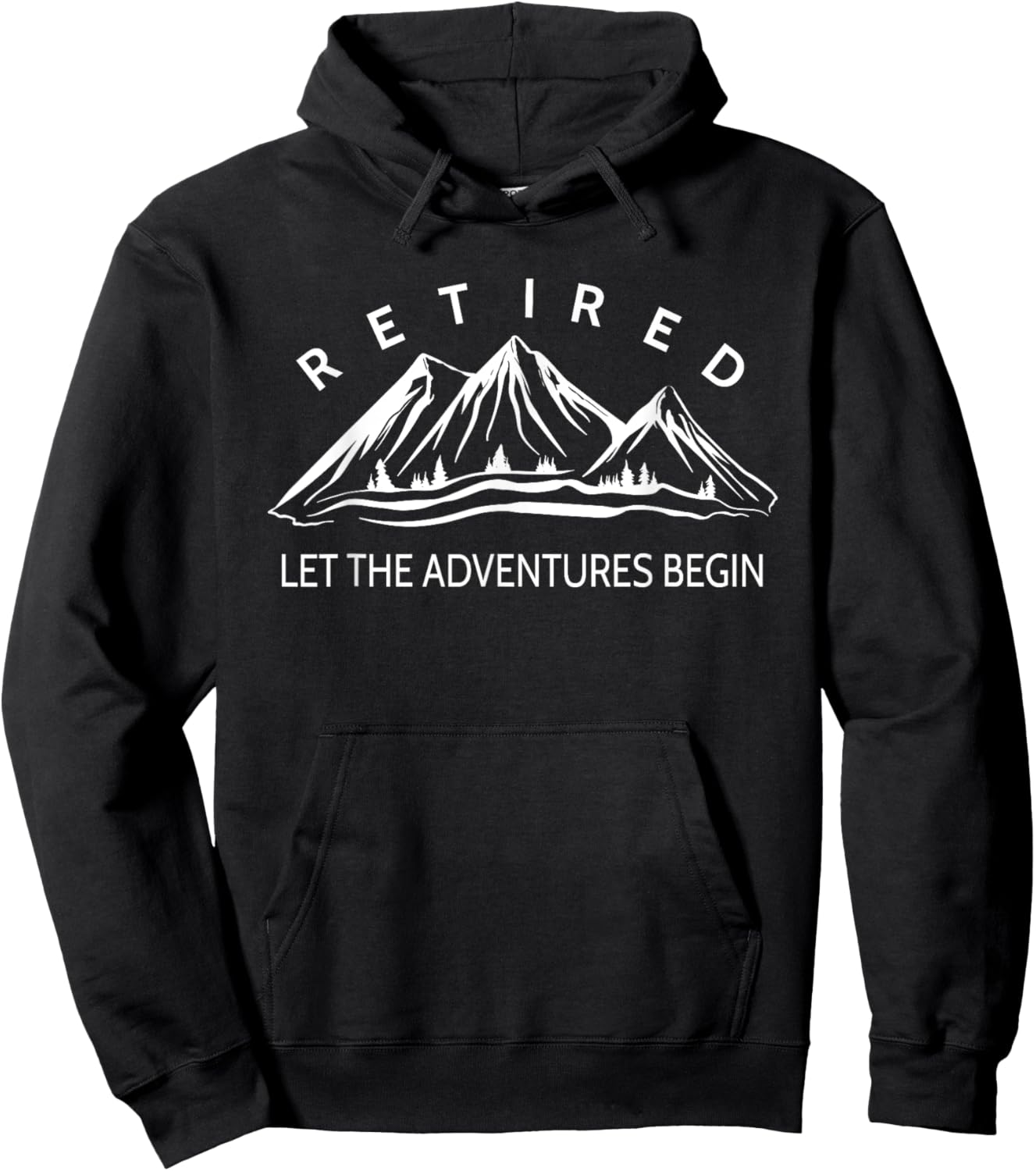 Retired Let The Adventures Begin Mountain Hoodie - Hoodie | Black