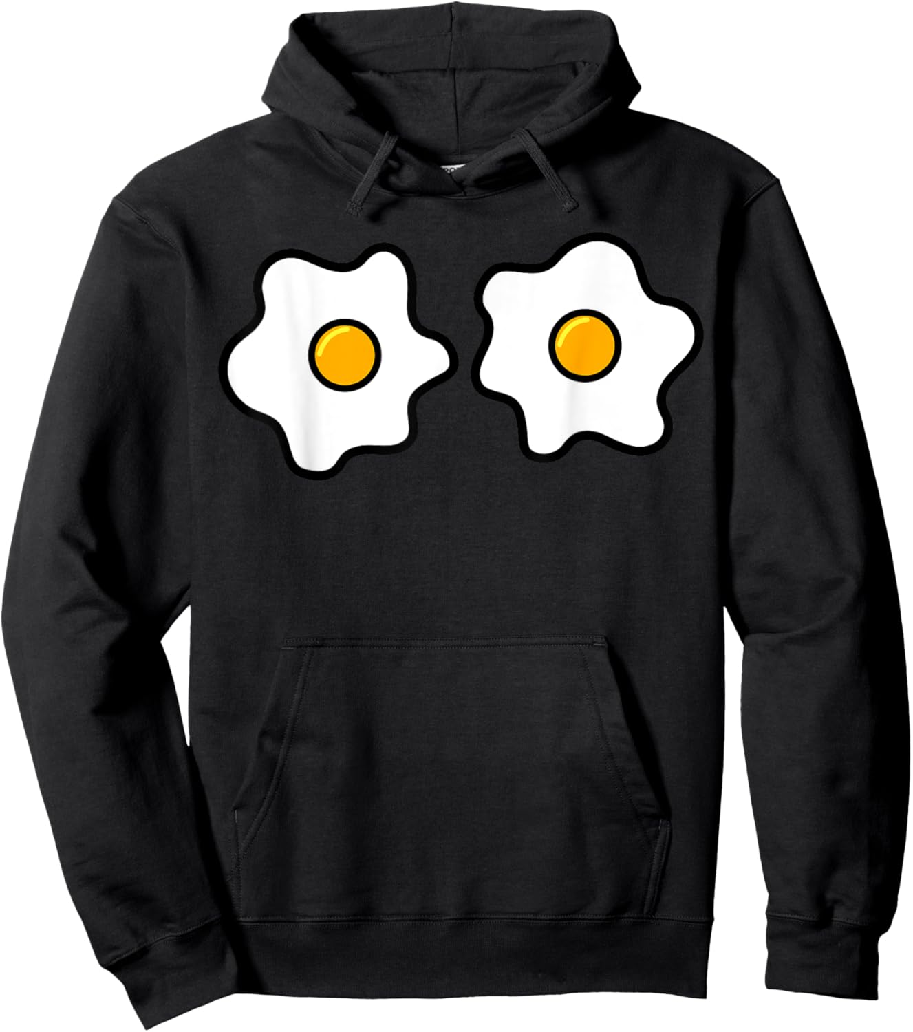 Funny Egg Boobs, Fried Egg Lovers Egg Eyes Halloween Costume Hoodie - Hoodie | Black