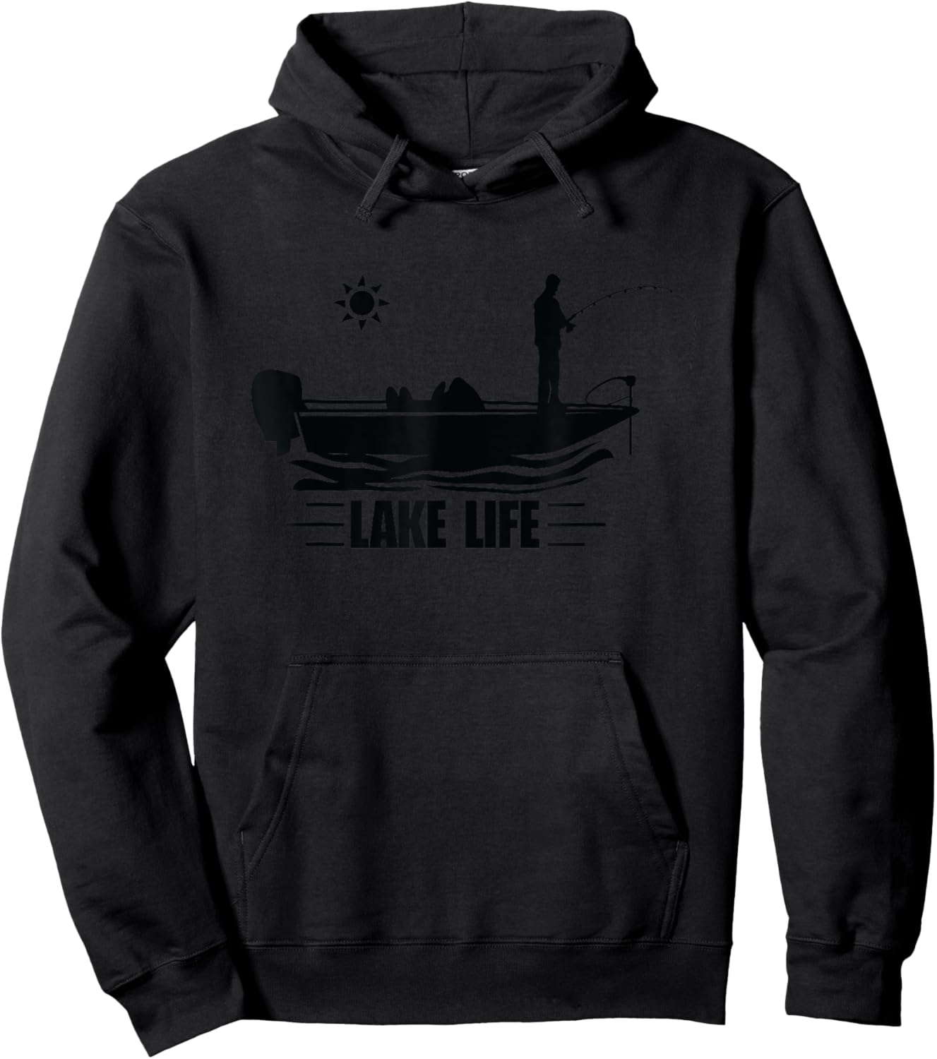 Lake Life Bass Fishing Bass Boat Boating Camping Campfire Hoodie - Hoodie | Black
