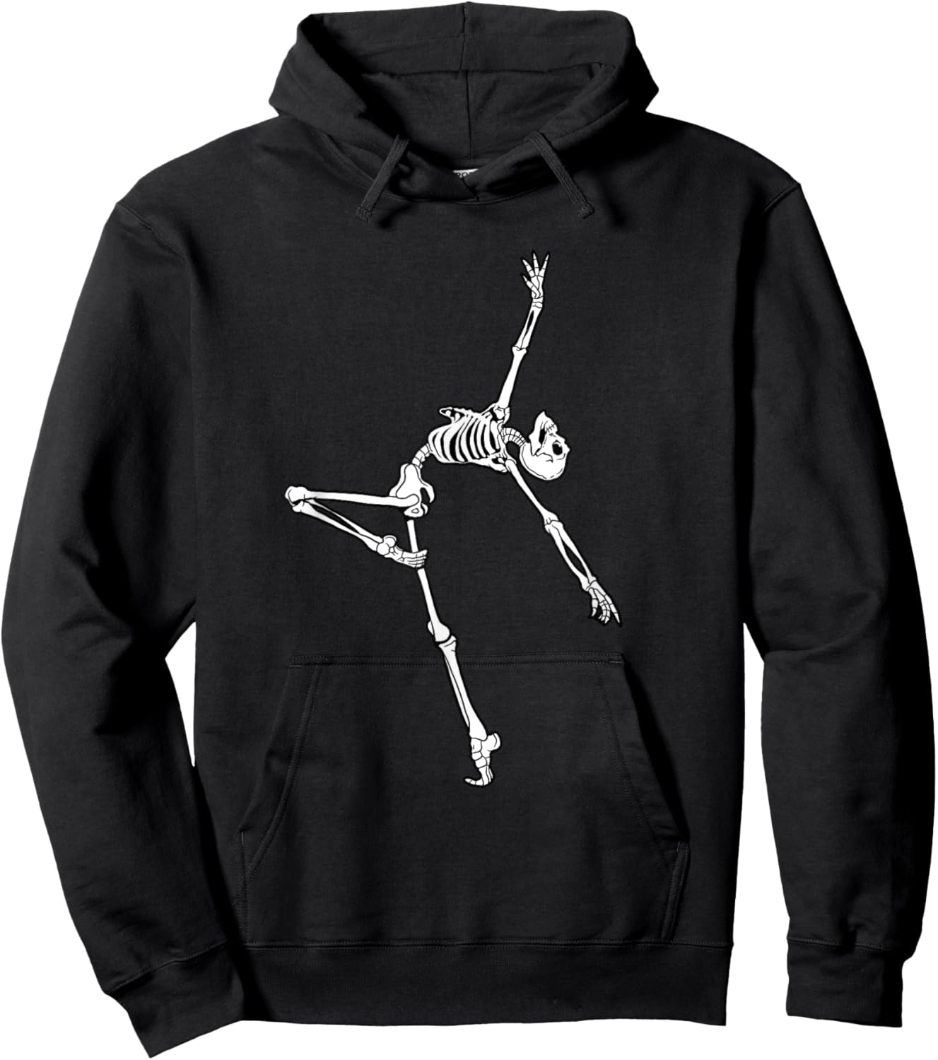 Dancing Skeleton Halloween Ballet Dance Pose Hoodie - Hoodie | Black