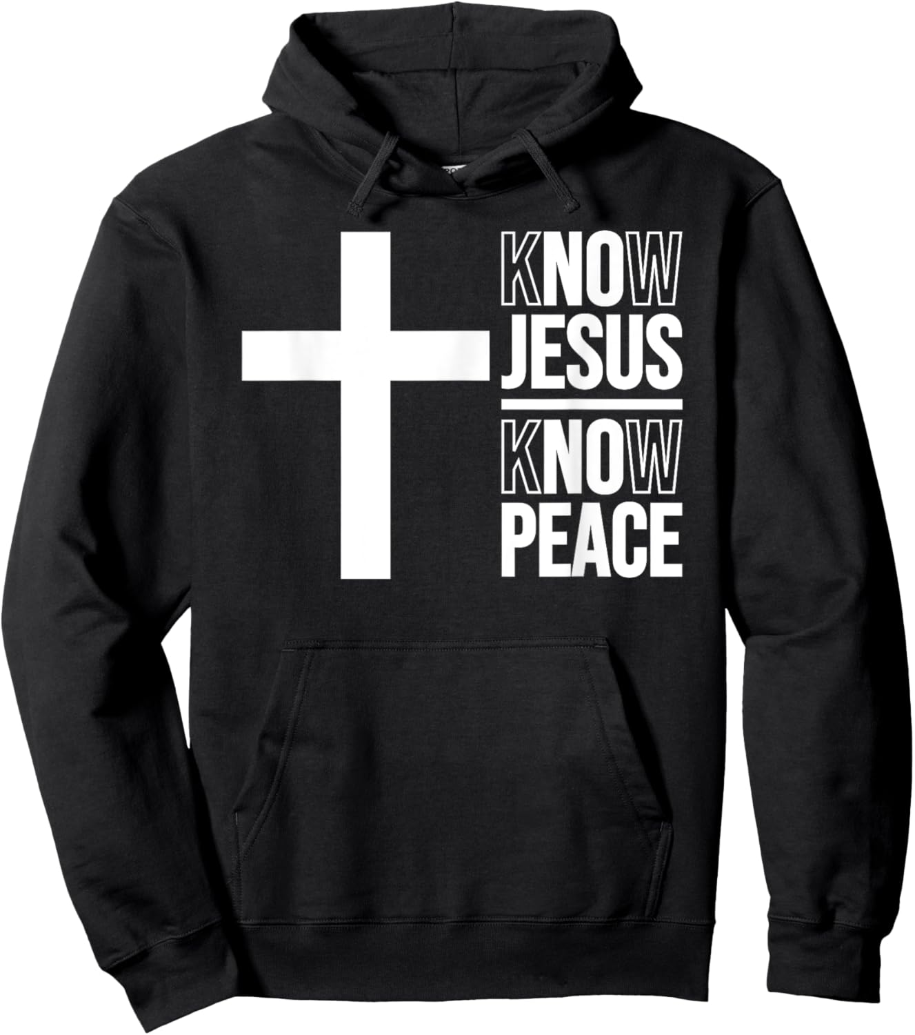 Know Jesus Know Peace Christian Cross Hoodie - Hoodie | Black