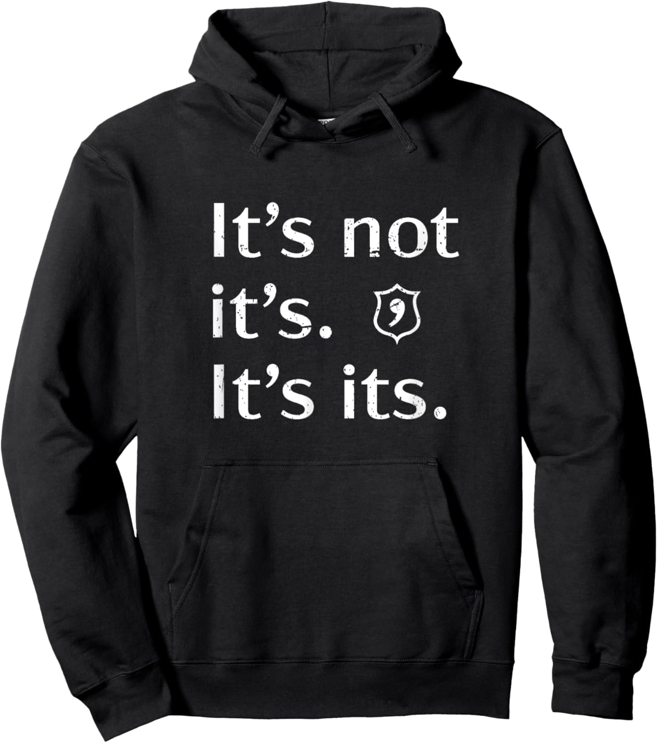 English Teacher Linguist Correct Spelling Grammar Apostrophes Police Badge Languages Funny Black Hoodie - Hoodie | Black