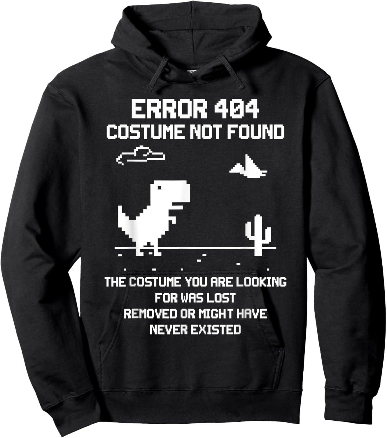 Dinosaur Error 404 Costume Not Found Code Halloween 2021 Hoodie - Hoodie | Black