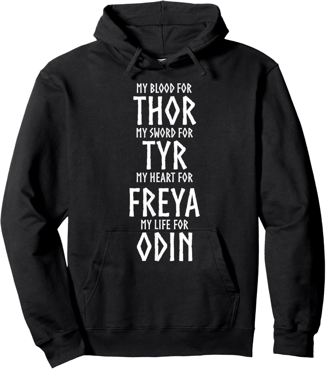 Norse Viking Gods - Thor Tyr Freya Odin - Nordic Mythology Hoodie - Hoodie | Black