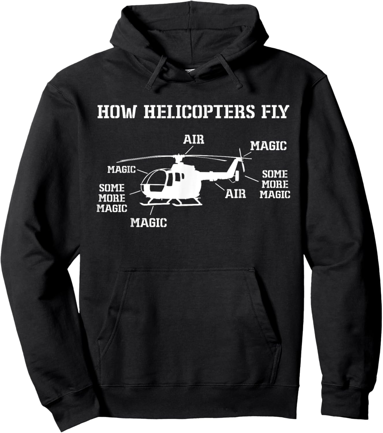 How Helicopters Fly Funny Helicopter Pilot Hoodie - Hoodie | Black