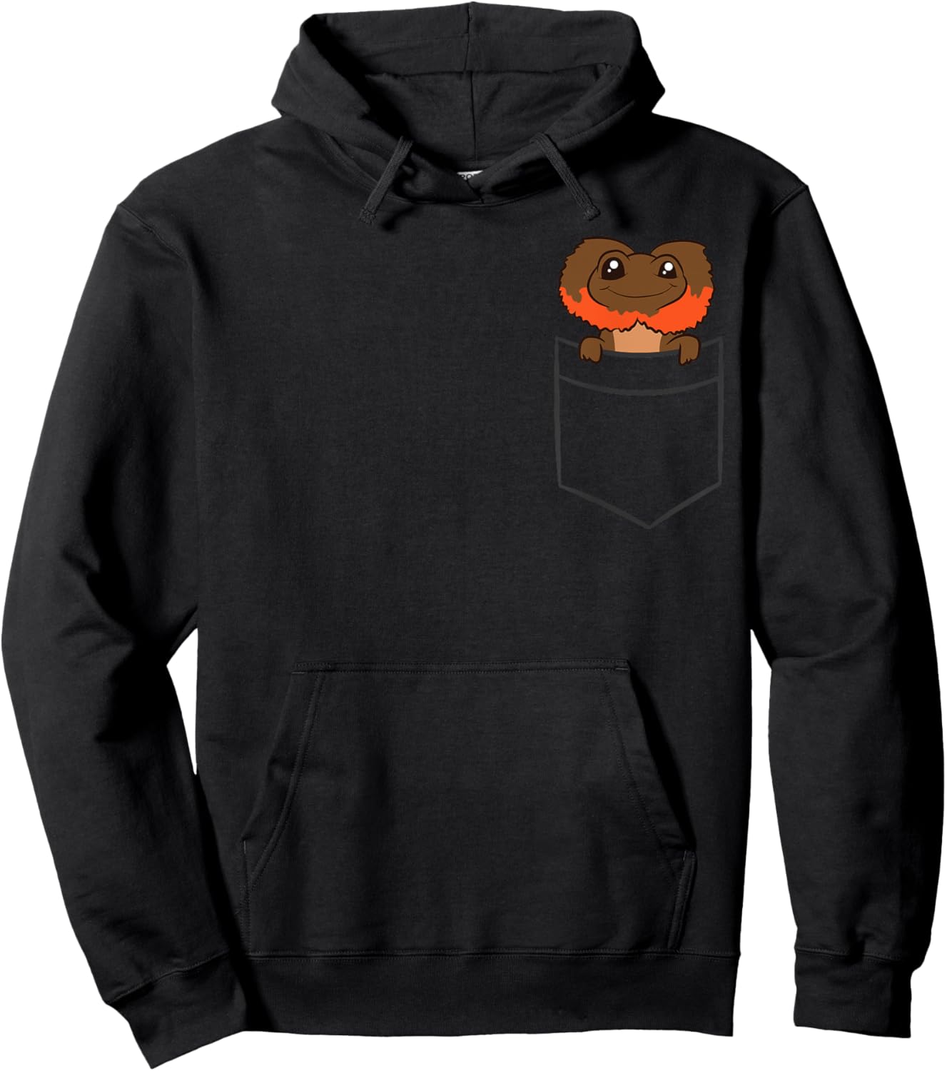 Frilled Dragon In a Pocket Funny Pocket Frilled Dragon Hoodie - Hoodie | Black
