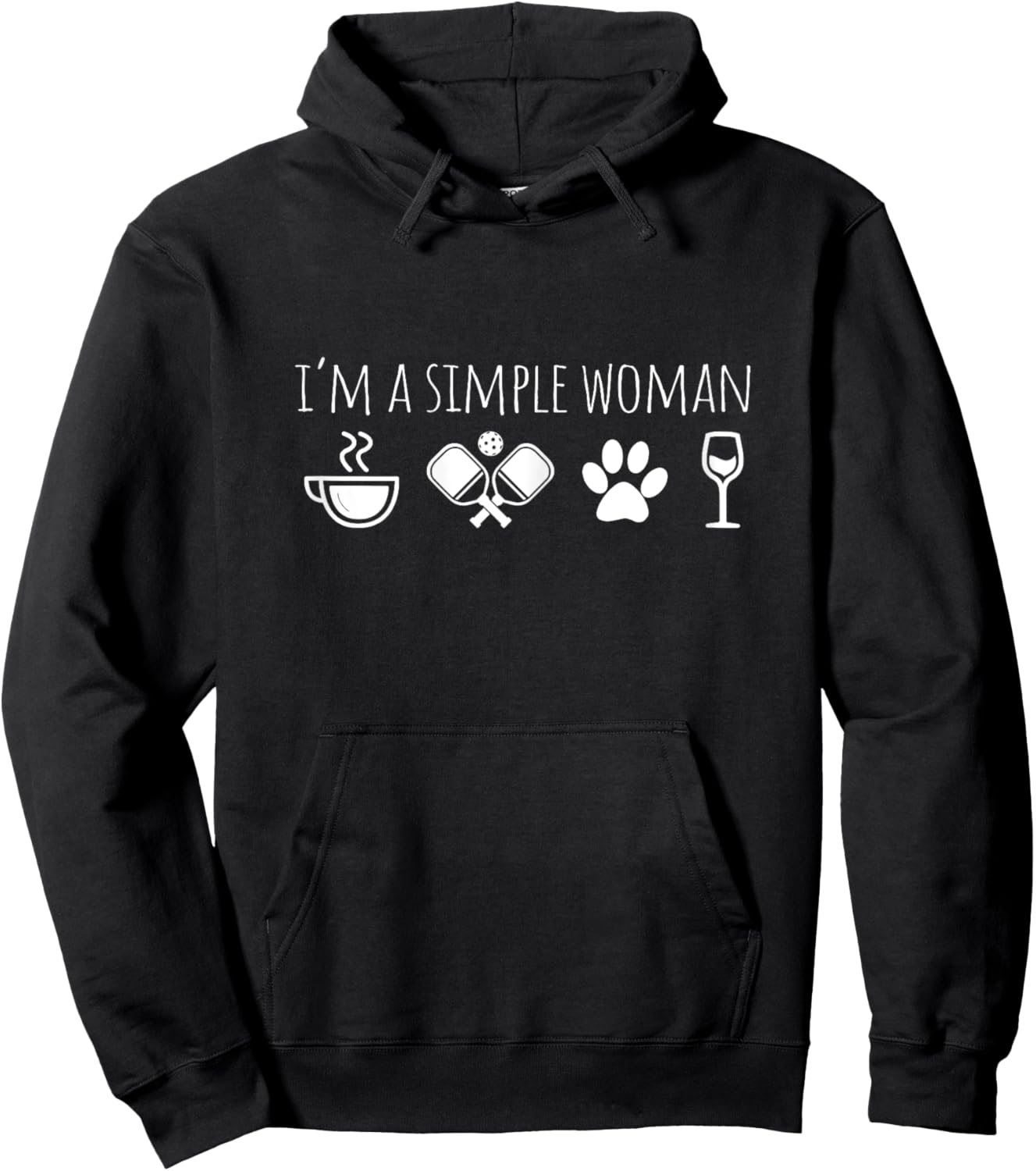 Funny Coffee Pickleball Dog Wine Pickleball Player Paddle Hoodie - Hoodie | Black