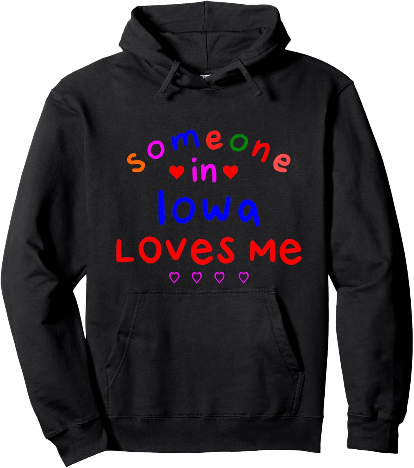 Someone in Iowa Loves Me Kids Boys Girls Hoodie - Hoodie | Black