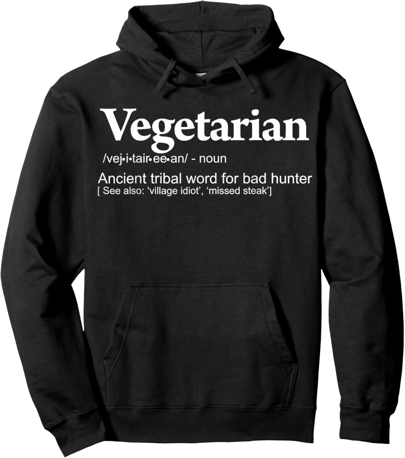 Miftees BBQ Anti-vegetarian, Funny Vegetarian Definition Hoodie - Hoodie | Black