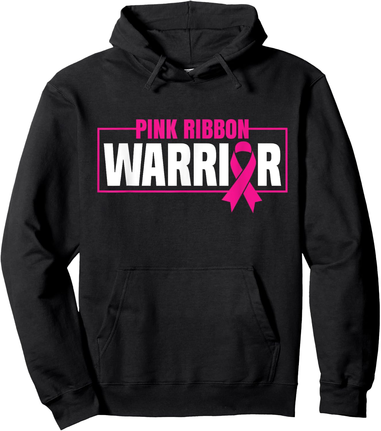 Pink Ribbon Warrior - Breast Cancer Awareness Hoodie - Hoodie | Black