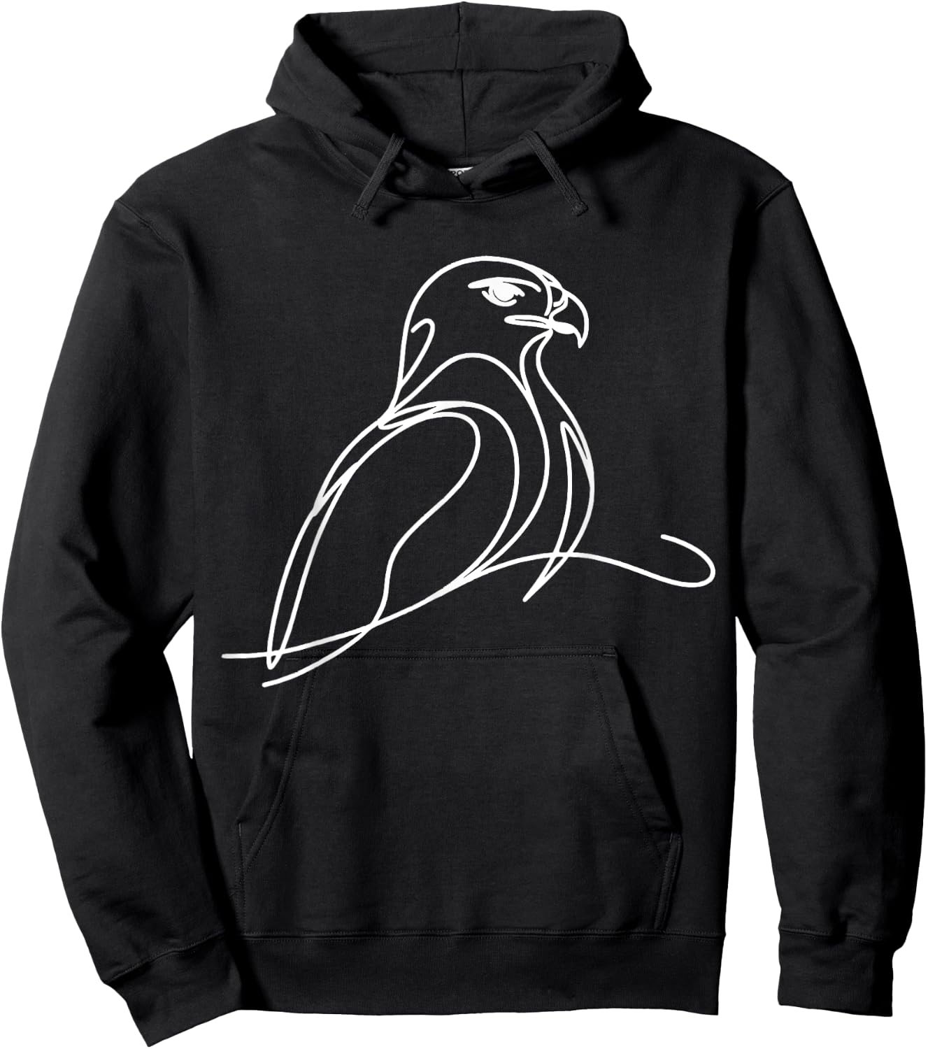 Line Art Bird & Ornithologist Harris'S Hawk Hoodie - Hoodie | Black
